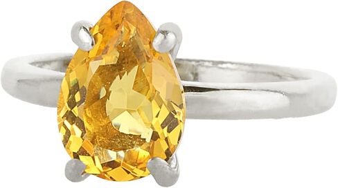 925 Sterling Silver Rings for Women - Citrine Ring - Artisan-crafted Yellow Ring for You and for A Loved One - With Fancy Box in Saudi Arabia