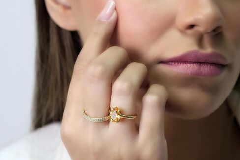 925 Sterling Silver Rings for Women - Citrine Ring - Artisan-crafted Yellow Ring for You and for A Loved One - With Fancy Box in Saudi Arabia