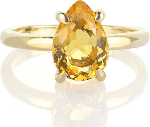 925 Sterling Silver Rings for Women - Citrine Ring - Artisan-crafted Yellow Ring for You and for A Loved One - With Fancy Box in Saudi Arabia