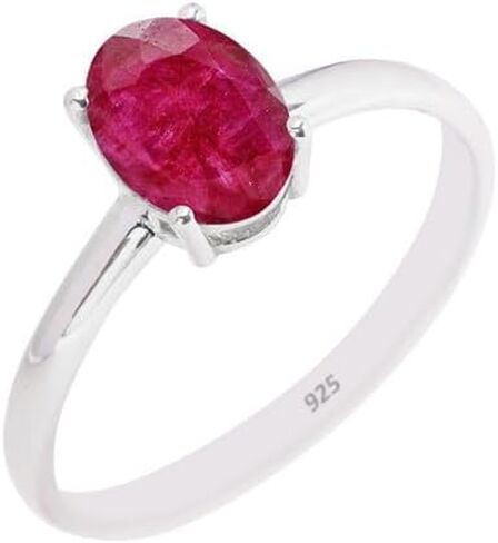 Natural Gemstone Ring, 925 Sterling Silver Ring Handmade Statement Ring For Women and Girls, Minimalist Gemstone Ring Engagement, Unique Christmas Jewelry Gift For, Promise Ring Size US in Saudi Arabia