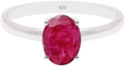 Natural Gemstone Ring, 925 Sterling Silver Ring Handmade Statement Ring For Women and Girls, Minimalist Gemstone Ring Engagement, Unique Christmas Jewelry Gift For, Promise Ring Size US in Saudi Arabia