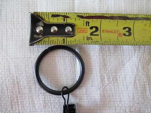 TopZone Black Metal Curtain Rings with Clips, 1.57 Inch Drapery Rod Rings, 8 Pack, Window Curtain Clips in Saudi Arabia