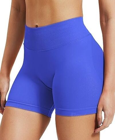 Women Workout Impact Shorts 4.5 Scrunch Butt Lifting Tummy Control Gym Shorts Comfy Running Seamless Booty Biker Shorts in Kuwait