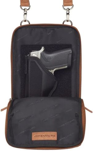 Gun Tote'n Mamas Crossbody Essential Concealed Carry Tumbled Leather GTM-109 Tan in Saudi Arabia