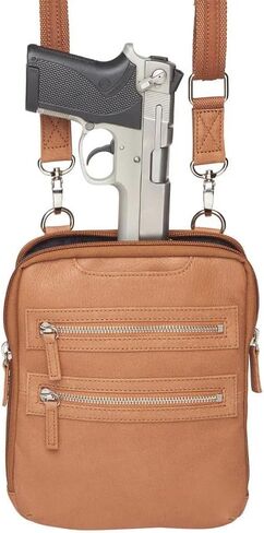 Gun Tote'n Mamas Crossbody Essential Concealed Carry Tumbled Leather GTM-109 Tan in Saudi Arabia