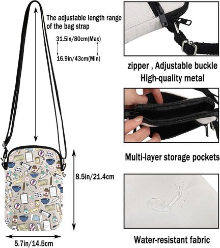 G2TUP Future Pharmacy Tech Gift Medical Doodle Crossbody Bag Pharmacist Technician Travel Bag Medication Design Gift in Kuwait