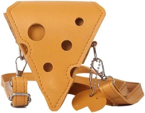 Fashion PU Leather Cheese Shaped Crossbody Bag, Creative Mini Shoulder Bag Fashion Handbag Wallet Purse for Women in Saudi Arabia