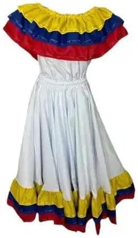 Colombia Traditional Cumbia Dress with Wide Fancy Ribbon in Saudi Arabia