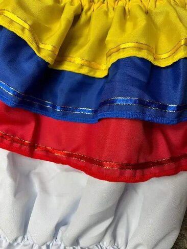 Colombia Traditional Cumbia Dress with Wide Fancy Ribbon in Saudi Arabia