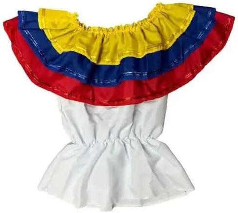 Colombia Traditional Cumbia Dress with Wide Fancy Ribbon in Saudi Arabia