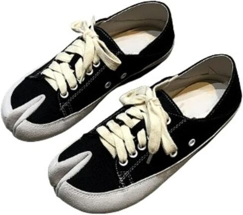 Tabi Canvas Sneakers for Women Flat Split Toe Shoes Distressed Vintage Comfortable Walking Footwear Lace Up or Slip On in Kuwait
