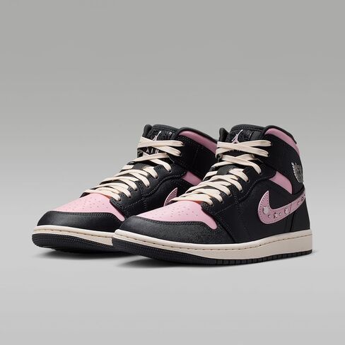 حذاء Air Jordan 1 Mid SE للسيدات (أنثراسيت/كارمين مثلج/حليب جوز الهند/فضي معدني) in Kuwait