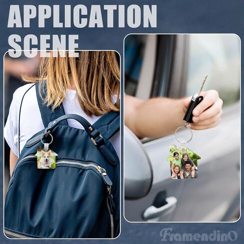 Framendino, 20 Pack Sublimation Keychain Blanks House Shaped MDF Double-sided Heat Transfer Key Chains for DIY Craft in Kuwait