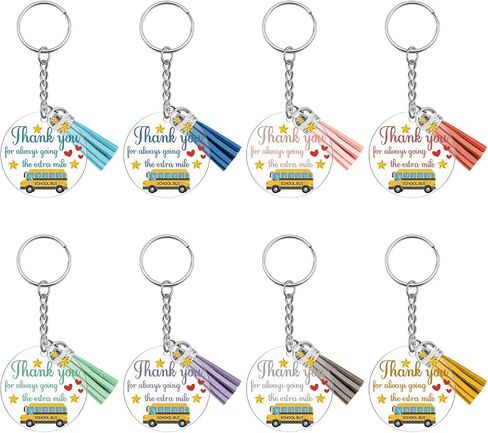 Xiahuyu 8 Pcs Bus Driver Keychains School Bus Driver Appreciation Gifts Bulk Thank You Gifts for Employee Coworker Bus Drivers End of Year Christmas Leaving Farewell Retirement Gift in Kuwait
