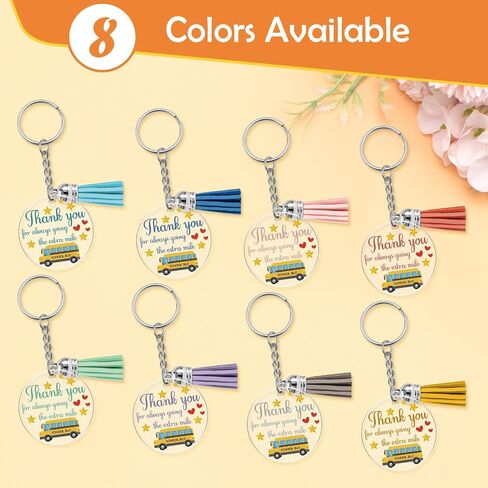 Xiahuyu 8 Pcs Bus Driver Keychains School Bus Driver Appreciation Gifts Bulk Thank You Gifts for Employee Coworker Bus Drivers End of Year Christmas Leaving Farewell Retirement Gift in Kuwait