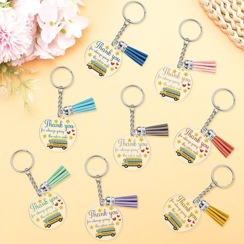 Xiahuyu 8 Pcs Bus Driver Keychains School Bus Driver Appreciation Gifts Bulk Thank You Gifts for Employee Coworker Bus Drivers End of Year Christmas Leaving Farewell Retirement Gift in Kuwait
