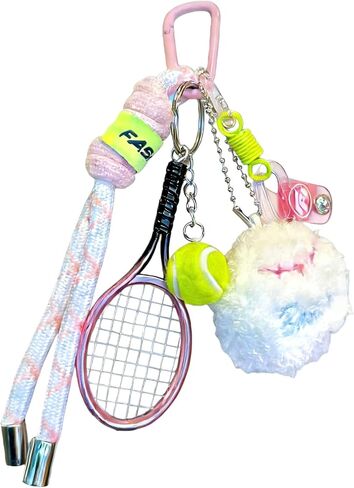 Tennis Keychain Set - Ball Purse Charms,Sports Backpack Keyrings for Tennis and other balls Lovers, Bag Accessories in Saudi Arabia