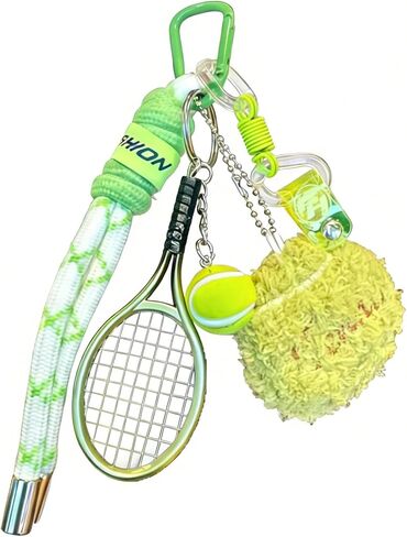 Tennis Keychain Set - Ball Purse Charms,Sports Backpack Keyrings for Tennis and other balls Lovers, Bag Accessories in Saudi Arabia