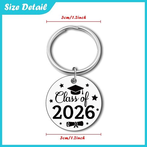 24Pcs Class of 2026 Gift Graduation Keychain College High School Seniors Masters Degree Graduate Students Gift Inspirational Graduate Gifts Party Favors Stuff Congratulation Presents for Her Him in Kuwait