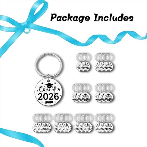 24Pcs Class of 2026 Gift Graduation Keychain College High School Seniors Masters Degree Graduate Students Gift Inspirational Graduate Gifts Party Favors Stuff Congratulation Presents for Her Him in Kuwait