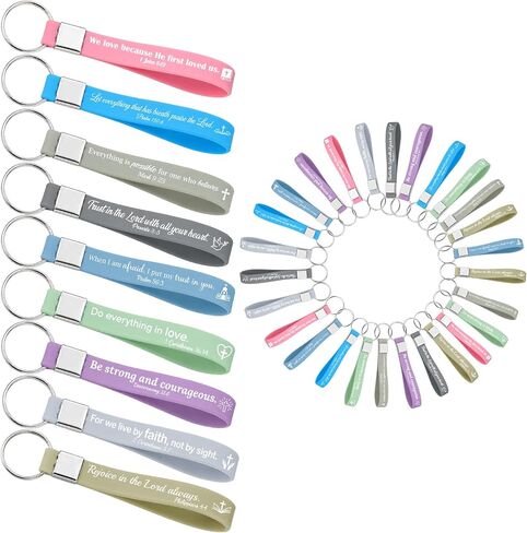 cufieovh Christian Gifts for Women Faith 36 PCS Silicone Christian Keychains Bulk Cross Religious Gifts for Church Catholic Gift for Godparents Godchild Bible Gift for Baptism Communion Confirmation in Saudi Arabia