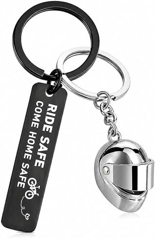 Ride Safe Come Home Safe Keychain - Motorcycle Biker Gift with Helmet Charm, Safe Driving Gift for Boyfriend Husband Son Cyclist E-Bike Rider in Saudi Arabia