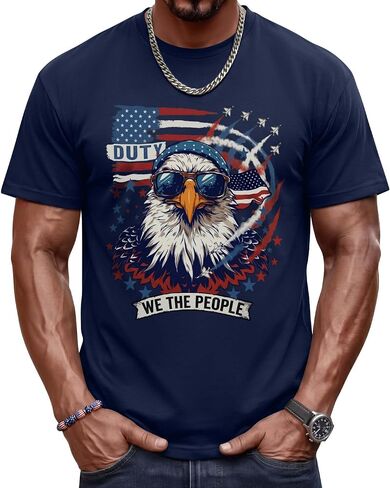 Evervibe Big and Tall Patriotic Shirts for Men, L-4 XL 4th of July Tops Independence Day T-Shirts American Flag Graphic Tees in Saudi Arabia