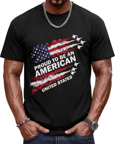 Evervibe Big and Tall Patriotic Shirts for Men, L-4 XL 4th of July Tops Independence Day T-Shirts American Flag Graphic Tees in Saudi Arabia