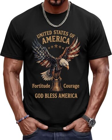 Evervibe Big and Tall Patriotic Shirts for Men, L-4 XL 4th of July Tops Independence Day T-Shirts American Flag Graphic Tees in Saudi Arabia