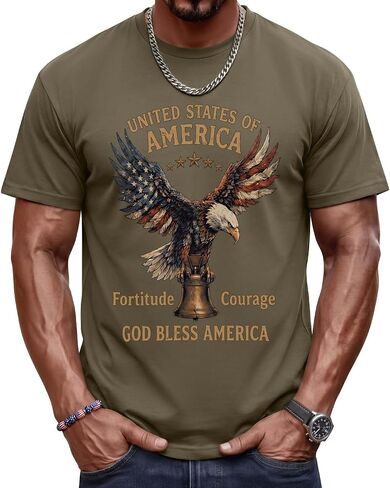 Evervibe Big and Tall Patriotic Shirts for Men, L-4 XL 4th of July Tops Independence Day T-Shirts American Flag Graphic Tees in Saudi Arabia