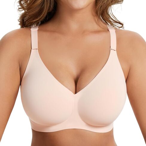 PoseFree Women's Wireless Bra No Underwire - Ultimate Comfort, Full Coverage & Support - Seamless Daily Wear Padded Bras for Older Women & All Ages Nude in Saudi Arabia
