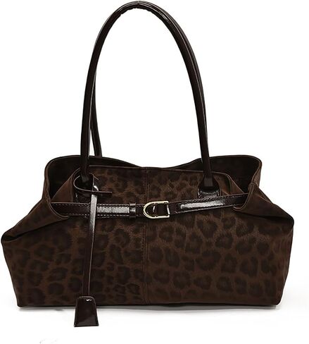 Gogobear Leopard Print Faux Leather Slouchy Hobo Bag for Women, Large Capacity Tote Shoulder Bag for Work & Everyday Use in Saudi Arabia