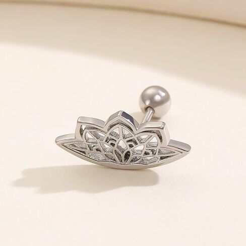 Hypoallergenic Titanium Earrings Boho Cartilage Helix Earring Gothic Punk Geometric Mandala Lotus Flower Hidden Helix Piercing Earrings for Women in Kuwait