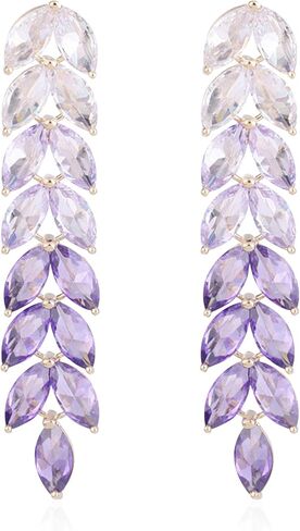 Gradient Rhinestone Tassel Wheat Stud Earrings for Woman Long Crystal Leaf Dangle Drop Statement Earrings Wedding Brides Brides Jewelry Gifts in Kuwait