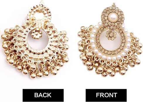 Indian Jhumka Earrings for Women Boho Ball Tassel Statement Dangle Earrings Vintage Chandelier Dangle Drop Stud Jewelry Gifts for Wedding Festival Holiday Outfits in Saudi Arabia