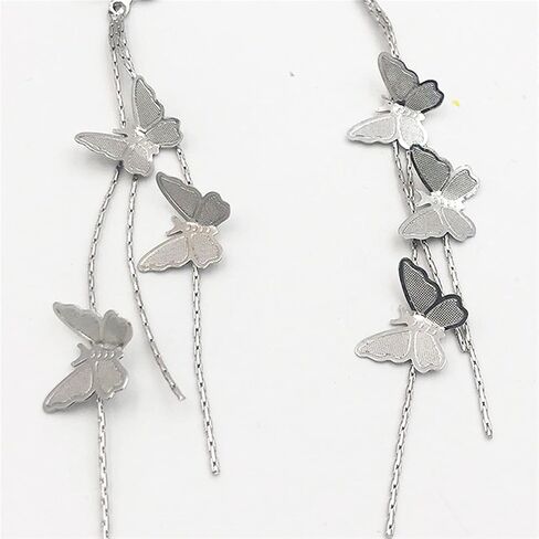 Dainty Vivid Lightweight 14K Gold Plated Butterfly Tassel Earrings Silver Post CZ 3D butterfly Dangle Drop Earrings Fairy Earrings for Women Statement Jewelry Gifts in Kuwait