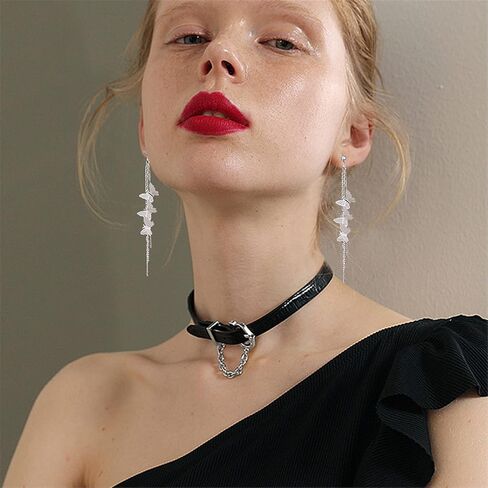 Dainty Vivid Lightweight 14K Gold Plated Butterfly Tassel Earrings Silver Post CZ 3D butterfly Dangle Drop Earrings Fairy Earrings for Women Statement Jewelry Gifts in Kuwait