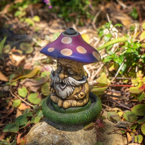 Pacific Giftware Mushroom Gnome Backflow Incense Burner – Relaxing Mushroom Gnome Handcrafted Decorative Piece for Home and Garden - Relaxation and Meditation in Kuwait