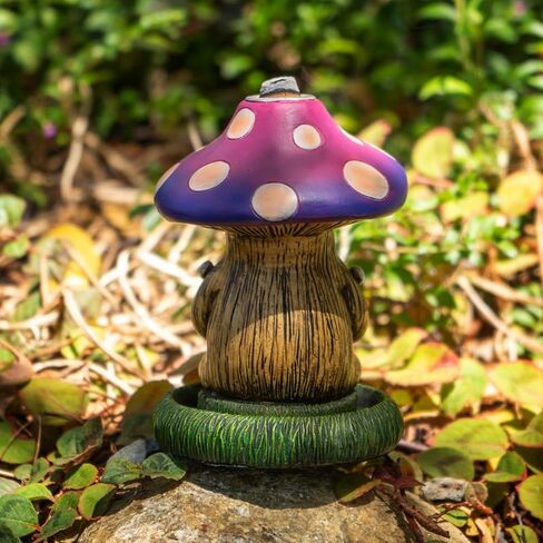Pacific Giftware Mushroom Gnome Backflow Incense Burner – Relaxing Mushroom Gnome Handcrafted Decorative Piece for Home and Garden - Relaxation and Meditation in Kuwait
