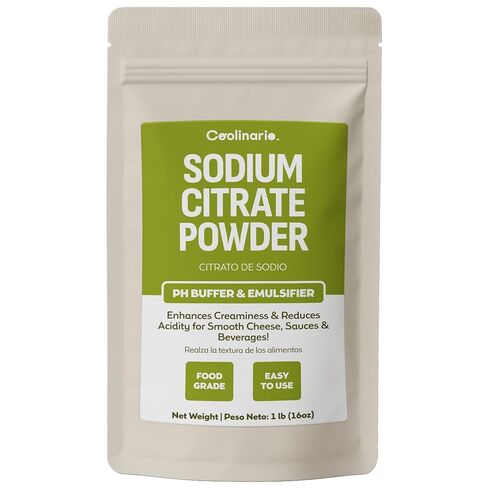 Coolinario Sodium Citrate Powder (1 LB) pH Buffer & Emulsifier | Food Grade, Enhances Creaminess & Reduces Acidity, Ideal for Smooth Cheese, Sauces, Beverages & Molecular Gastronomy in Saudi Arabia