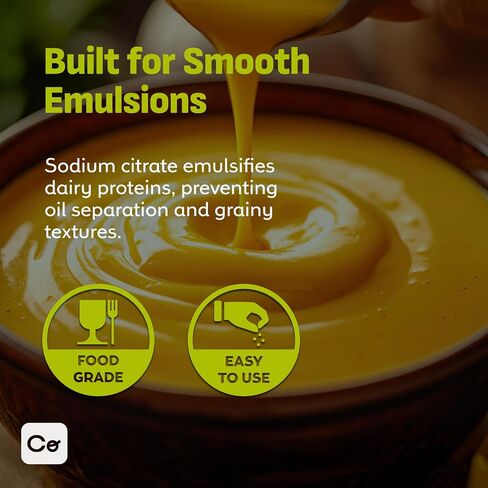 Coolinario Sodium Citrate Powder (1 LB) pH Buffer & Emulsifier | Food Grade, Enhances Creaminess & Reduces Acidity, Ideal for Smooth Cheese, Sauces, Beverages & Molecular Gastronomy in Saudi Arabia