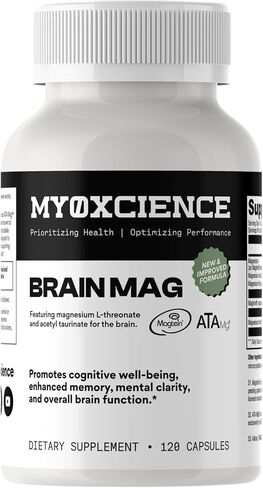 Magnesium L-Threonate + Mag Acetyl-Taurate (ATA Mag) + Mag Glycinate | Promotes Cognitive Well-Being, Enhanced Memory, Mental Clarity and Overall Brain Function | 120 Capsules in Saudi Arabia