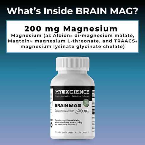 Magnesium L-Threonate + Mag Acetyl-Taurate (ATA Mag) + Mag Glycinate | Promotes Cognitive Well-Being, Enhanced Memory, Mental Clarity and Overall Brain Function | 120 Capsules in Saudi Arabia