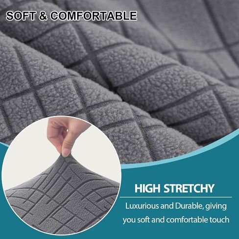 KRFOONN Stretch Seat Covers for Dining Room Chairs Set of 6 Jacquard No Rear Chair Covers Kitchen Chair Cover Removable Washable Chairs Seat Cushion Cover Chair Seat Slipcovers Protector, Dark Grey in Saudi Arabia