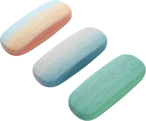3 Pack Glass Cases Hard Shell, Portable Hard Eyeglasses Case Linen Fabrics Eyeglass Organizations for Women Girls in Saudi Arabia