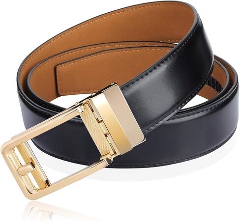 Demon&Hunter ABL Series Men's Adjustable Belt Comfort with Golden Buckle black beltswork leather Belt P01461 in Saudi Arabia