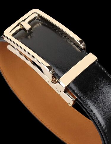 Demon&Hunter ABL Series Men's Adjustable Belt Comfort with Golden Buckle black beltswork leather Belt P01461 in Saudi Arabia