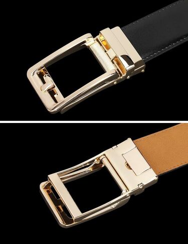 Demon&Hunter ABL Series Men's Adjustable Belt Comfort with Golden Buckle black beltswork leather Belt P01461 in Saudi Arabia
