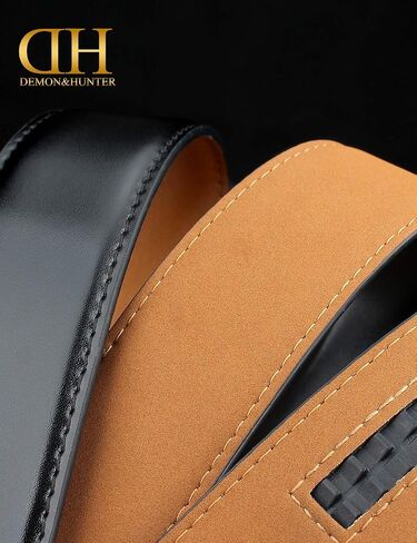 Demon&Hunter ABL Series Men's Adjustable Belt Comfort with Golden Buckle black beltswork leather Belt P01461 in Saudi Arabia