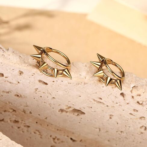PEAKLINK Spike Nose Hoop Ring 16G Conch Hoop Earring 316L Surgical Steel Septum Daith Tragus Jewelry Helix Cartilage Lobe Earring in Saudi Arabia